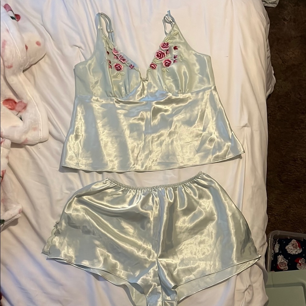 Silky Embroidered Sleepwear Set
